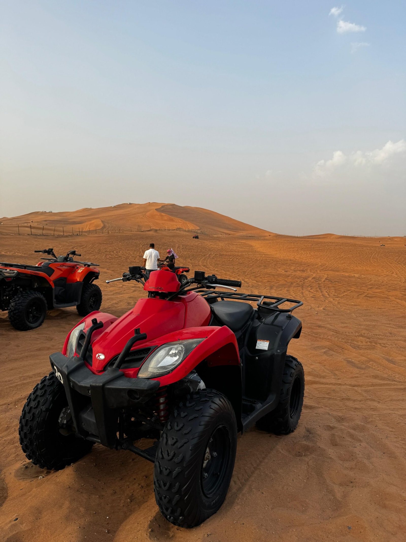 250cc quad bike lineup at the desert base
