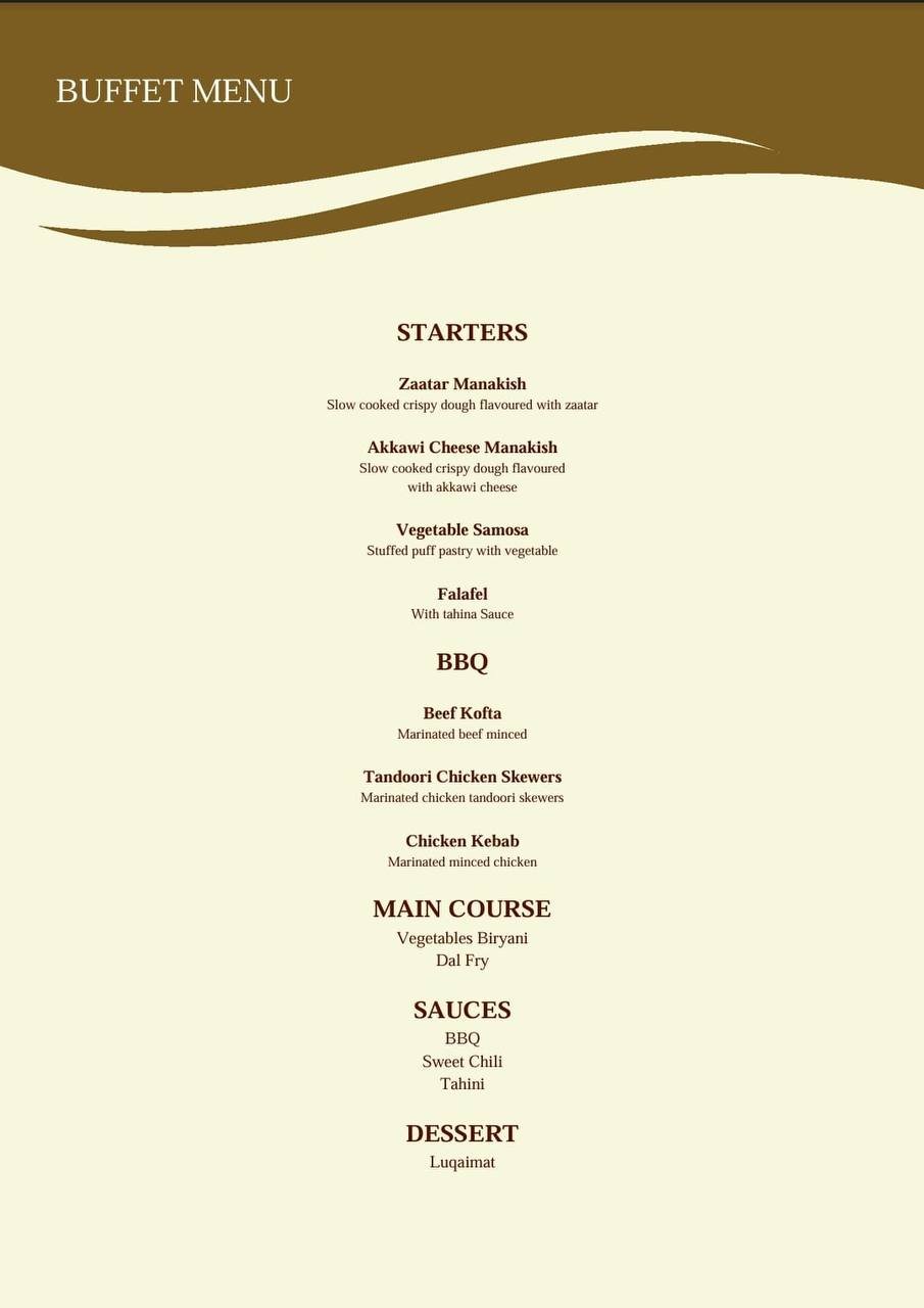 Premium buffet & live BBQ menu